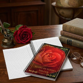 Elegante donkerrode roos botanische bloemen planne planner