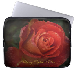 Elegante donkerrode roos botanische elektronica ta laptop sleeve