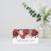 Elegante donkerrode rozen visitekaartjes (Staand voorkant)