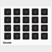 Elegante donkerrode rozen Zwarte bruiloft Vierkante Sticker (Vel)