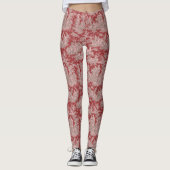 Elegante donkerrode toile de jouy leggings (Voorkant)