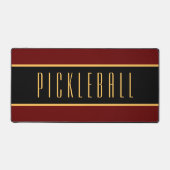 Elegante donkerrode zwarte strepen PICKLEBALL teks Bureaumat (Voorkant)