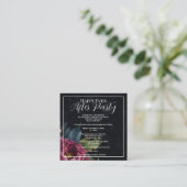 Elegante donkerroze bloemen Happy Ever After Party Informatiekaartje (Staand voorkant)