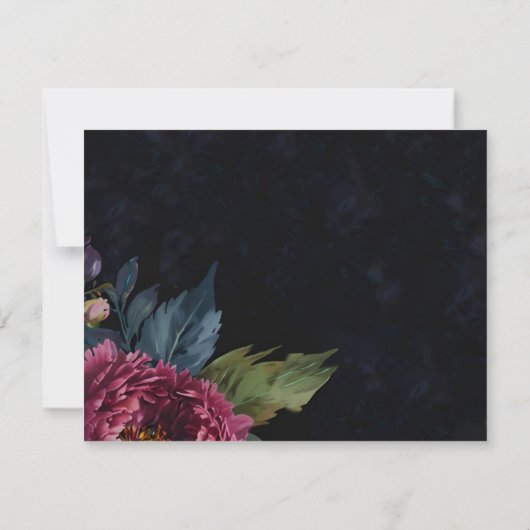 Elegante donkerroze bloemenbruiloft Bedankt kaart (Achterkant)