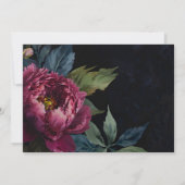 Elegante donkerroze bloemenbruiloft Vrijgezellenfe Kaart (Achterkant)