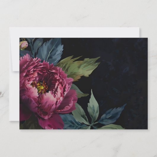 Elegante donkerroze bloemenbruiloft Vrijgezellenfe Kaart (Achterkant)