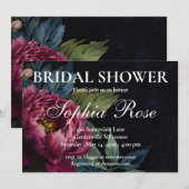 Elegante donkerroze bloemenbruiloft Vrijgezellenfe Kaart (Voorkant / Achterkant)