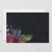 Elegante donkerroze bloemige waterverf Bedankt kaa Kaart (Achterkant)