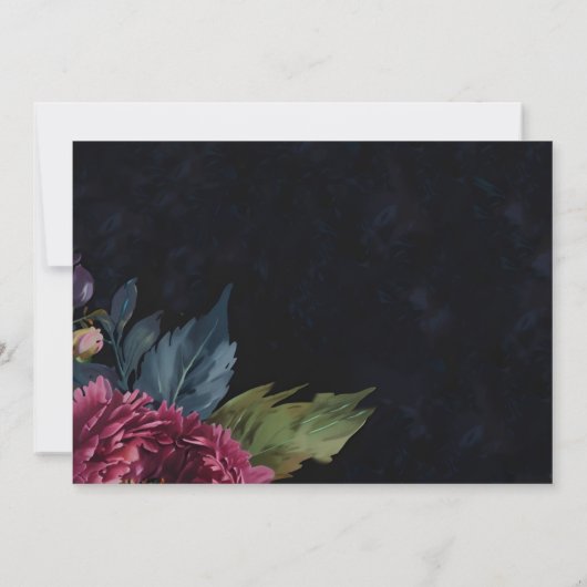 Elegante donkerroze bloemige waterverf Bedankt kaa Kaart (Achterkant)