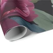 Elegante donkerroze bloemige waterverf cadeaupapier (Rol Hoek)