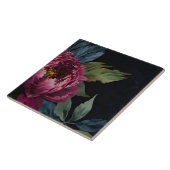 Elegante donkerroze bloemige waterverf tegeltje (Zijkant)