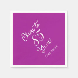 Elegante donkerroze juichen tot 85 jaar 85ste verj servet