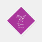 Elegante donkerroze juichen tot 85 jaar 85ste verj servet (Hoek)