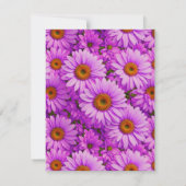 Elegante donkerroze magenta bloemendaisies save the date (Achterkant)