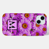 Elegante donkerroze magenta bloemenmadeliefjes Case-Mate iPhone case (Achterkant (horizontaal))