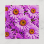 Elegante donkerroze magenta bloemenmadeliefjes informatiekaartje (Achterkant)