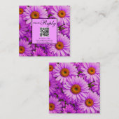 Elegante donkerroze magenta bloemenmadeliefjes informatiekaartje (Voorkant / Achterkant)