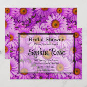 Elegante donkerroze magenta bloemenmadeliefjes kaart (Voorkant / Achterkant)