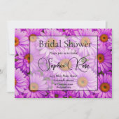 Elegante donkerroze magenta bloemenmadeliefjes kaart (Voorkant)