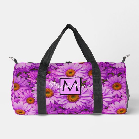 Elegante donkerroze magenta bloemenmadeliefjes plunjezak (Voorkant)