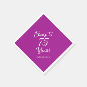 Elegante donkerroze proost op 75 jaar 75ste verjaa servet