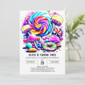 Elegante donut zoete verjaardag kaart (Staand voorkant)