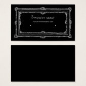 Elegante Doodle Lijst Zwarte Oorbel Houder Visitekaartje (Voorkant /achterkant)