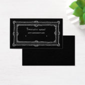 Elegante Doodle Lijst Zwarte Oorbel Houder Visitekaartje (Bureau)