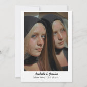 Elegante Doodle Style Hand Drawn Twin Afstuderen Kaart (Achterkant)