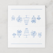 Elegante Doodles Hand getrokken krabbels bruiloft Plaatskaartje (Buitenkant ongevouwen)