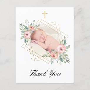 Elegante doop bloemendank u briefkaart