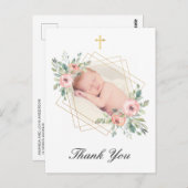 Elegante doop bloemendank u briefkaart (Voorkant / Achterkant)