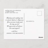 Elegante doop bloemendank u briefkaart (Achterkant)