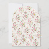 Elegante doop bloemenveerboog kaart (Achterkant)