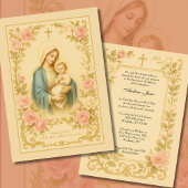 Elegante doop Bloemrijke Moeder Maria Traditioneel Kaart