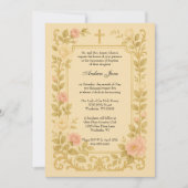 Elegante doop Bloemrijke Moeder Maria Traditioneel Kaart