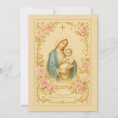 Elegante doop Bloemrijke Moeder Maria Traditioneel Kaart