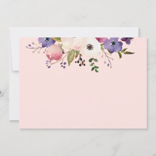 Elegante doop Blush roze en crème meisje Kaart (Achterkant)