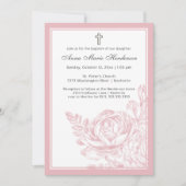 Elegante doop Blush roze lijn getrokken Bloemen Kaart (Voorkant)