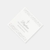 Elegante doop doopsel zilveren harten servet (Hoek)