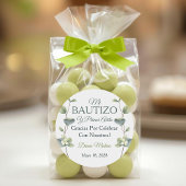 Elegante doop en eerste verjaardag groene bladeren ronde sticker