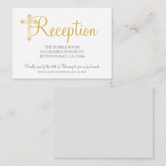 elegante DOOP of DOOP gouden ontvangst rvp Informatiekaartje (Voorkant / Achterkant)