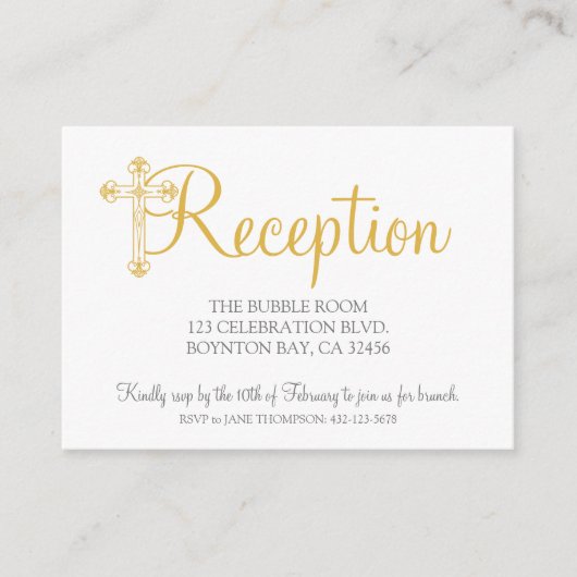 elegante DOOP of DOOP gouden ontvangst rvp Informatiekaartje (Voorkant)