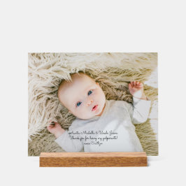 Elegante doop peetouders Dank u met Foto Acryl Bord