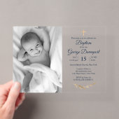 Elegante doop religieus evenement aangepaste foto acryl uitnodigingen (Insitu (Draagbaar))