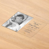 Elegante doop religieus evenement aangepaste foto acryl uitnodigingen (Laagn)