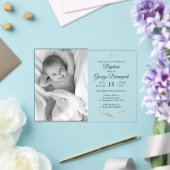 Elegante doop religieus evenement aangepaste foto acryl uitnodigingen (Insitu (Huwelijk))