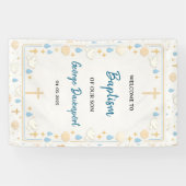 Elegante Doop | Religieus Kinderdoopfeest Spandoek (Horizontaal)
