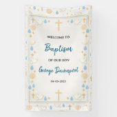Elegante Doop | Religieus Kinderdoopfeest Spandoek (Verticaal)