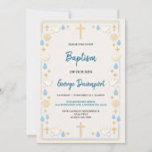 Elegante Doop | Religieus Kinderkerstdopfeest Kaart (Voorkant)